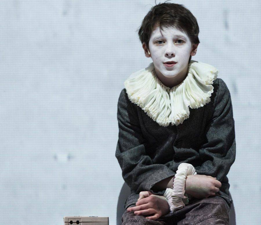 Ollie West as Hamnet, the 11-year-old son of William Shakespeare.