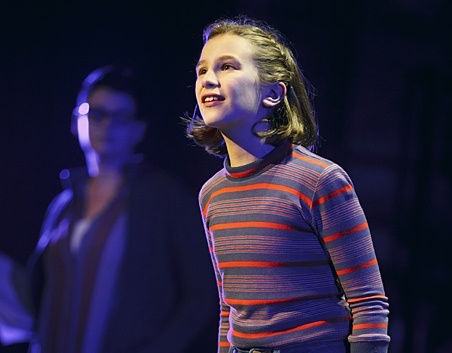 Alessandra Baldacchino as Small Alison in the "Fun Home" national tour.