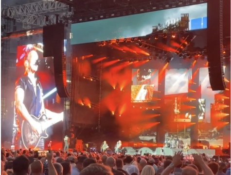 Def Leppard performing their set in Nissan Stadium in Nashville on June 20, 2022.