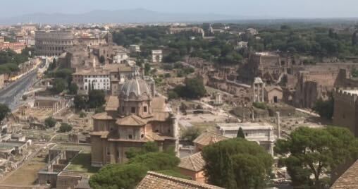 View from the top of the monument to Victor Emmanuel II in Rome.