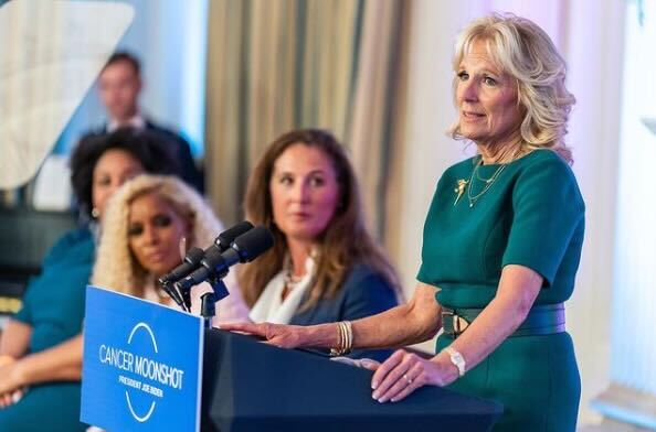 Dr. Jill Biden (right) is helping launch the Cancer Moonshot initiative.
