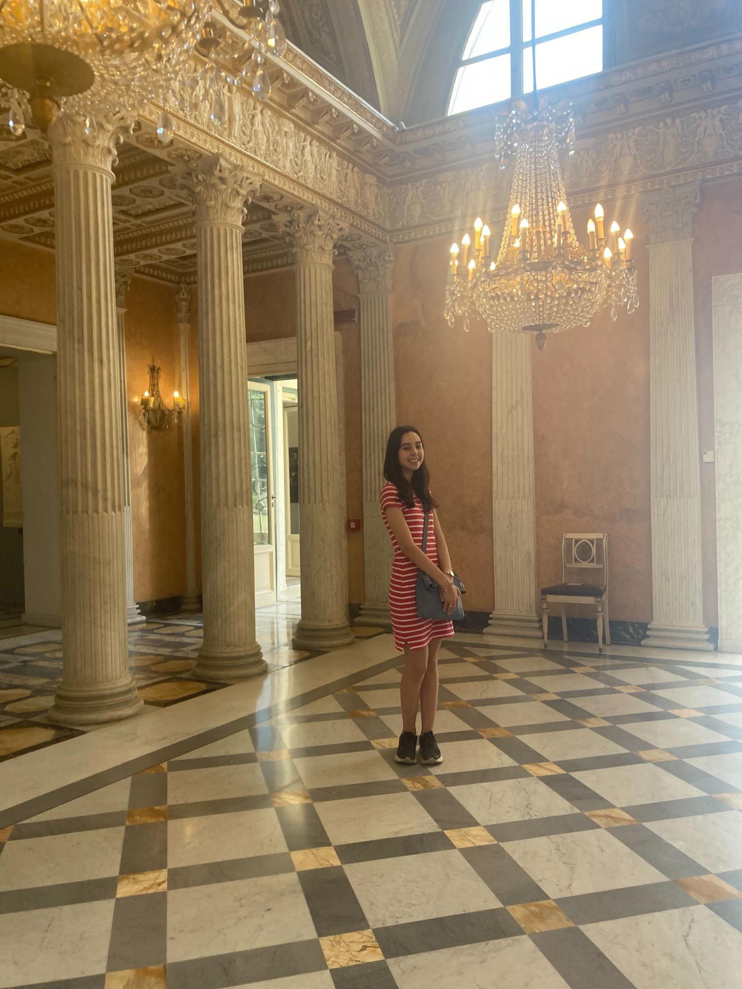 The author poses during a tour of Casino Nobile.