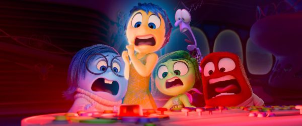 With Riley becoming a teen in Inside Out 2, the emotions -- including (from left) Sadness (voiced by Phyllis Smith), Joy (Amy Poehler), Disgust (Liza Lapira), Fear (Tony Hale), and Anger (Lewis Black) -- are kept busy. (Photo courtesy: Pixar) 