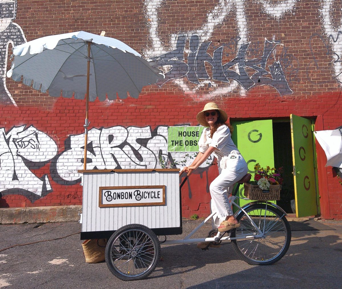  Bonbon Bicycle pedals her way into the 13th annual Greenpoint Film Festival to sweeten the event on Sat, Aug 10, 2024, at Elm Foundation’s The Boiler venue in Greenpoint, Brooklyn, New York.