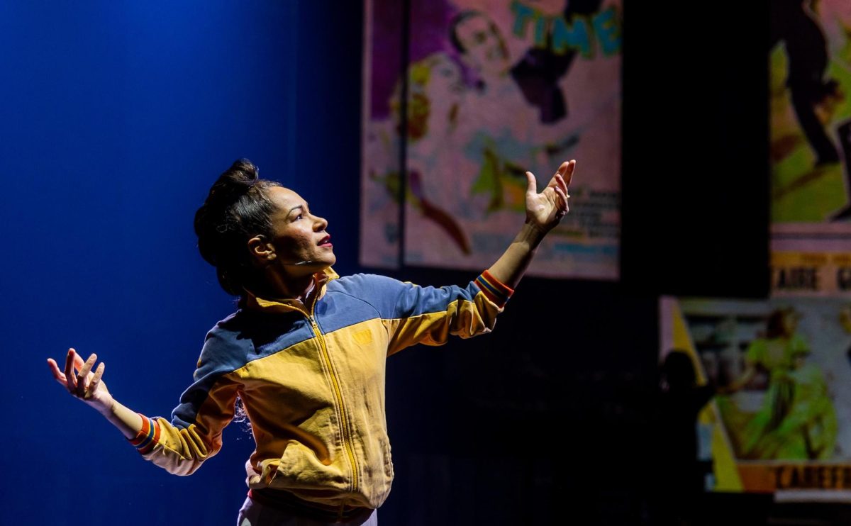 Ayodele Casel looks at her life and career in the world-premiere production of "Diary of a Tap Dancer" at the American Repertory Theater in Cambridge, Mass. (Photo courtesy Nile Scott Studios and Maggie Hall.)